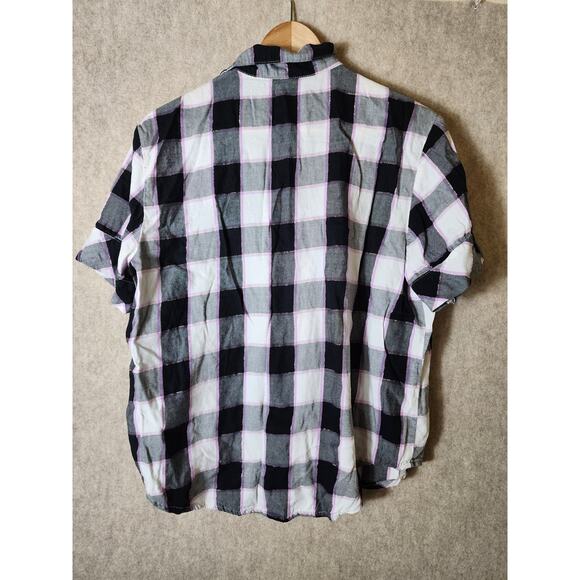 VICTORIA'S SECRET Black Gray Plaid Gold Thread Shorts Pajama Set SZ M - Picture 5 of 13